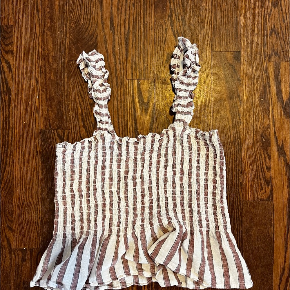 Derek Heart Stripped Cropped Tank Top